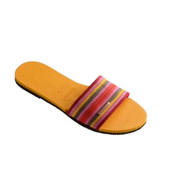 Havaianas You Malta Mix Flip Flop Sandals Orange Citrus Women's 9/10 NEW - Picture 2 of 5